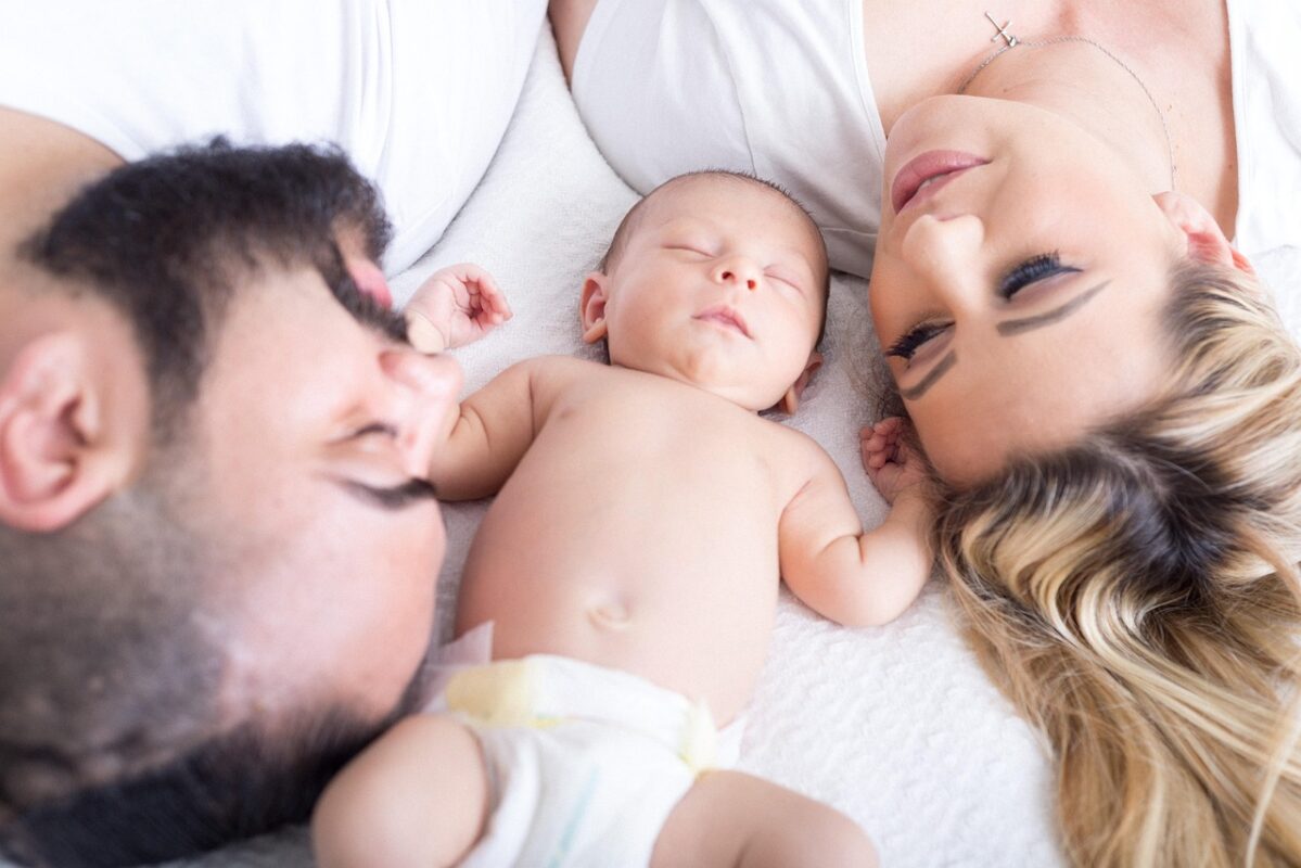 Mom, dad and a baby